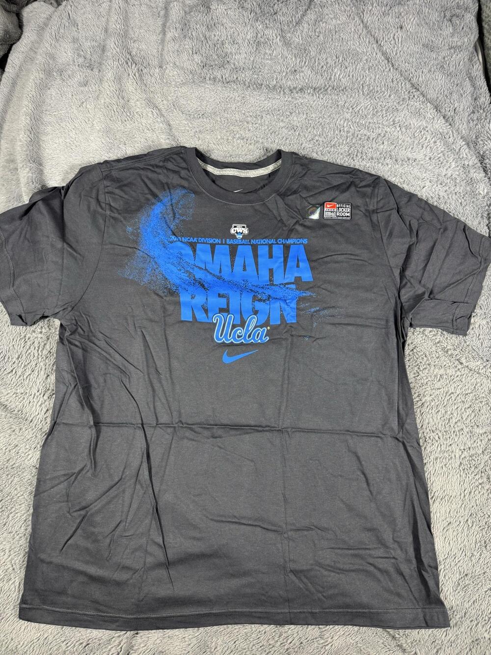 UCLA Bruins Shirt Mens 2XL Gray NCAA Baseball Nike Omaha Reign CWS Graphic Tee